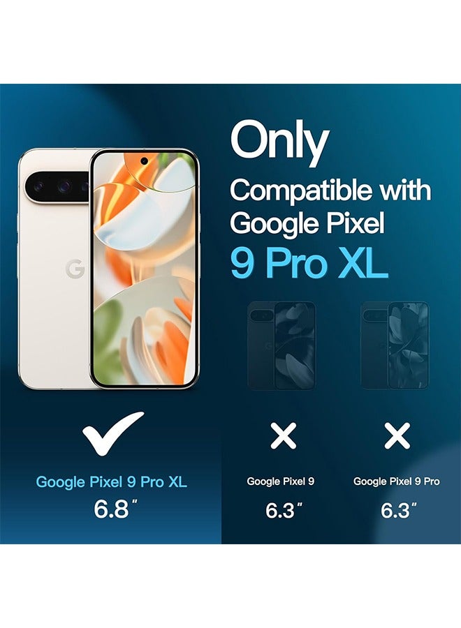 2 Pcs Screen Protector for Google Pixel 9 Pro XL Tempered Glass Support Fingerprint Unlocking Full Coverage HD Clear Scratch-Resistant Anti-Fingerprint - Image 2